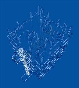 正在建造的建筑 有吊杆电梯工地摇篮安全维修3d平台机器地面高层建筑货车图片