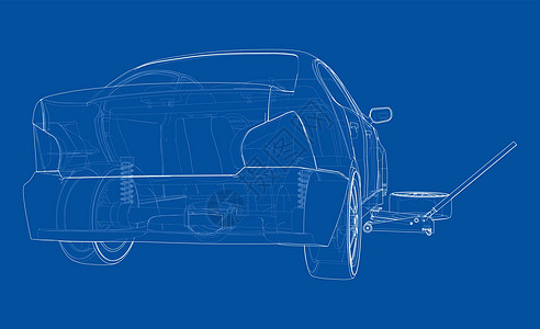 配有二楼车杰克概念车安全工具车辆配件维修技术站立机械草图千斤顶图片