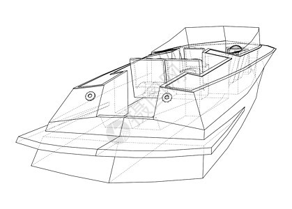 配有座位的现代船汽艇插图快艇娱乐旅行甲板钓鱼发动机车轮速度图片
