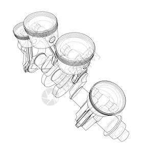 带有活塞大纲的发动机曲柄式卡车工具机器燃料曲柄凸轮圆柱车辆力量维修图片