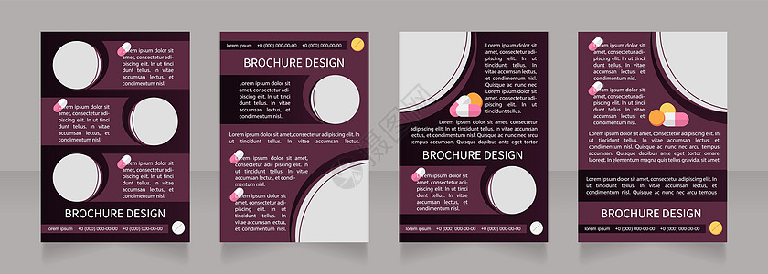 呼吸系统用药促销空白宣传小册子设计布局设计图片