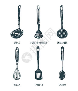 向量设置厨房工具图片