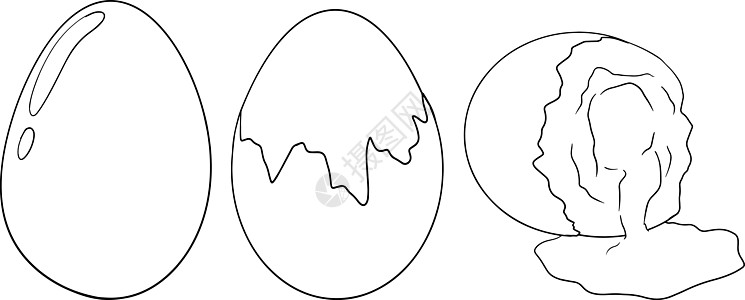 手绘矢量鸡蛋 炒蛋 煎蛋卷 农场鸡蛋 绘图成分 质朴的矢量图菜单烹饪标签餐厅风格涂鸦插图产品卡片艺术图片