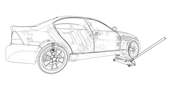 配有二楼车杰克概念车汽车绘画运输乐器技术安全车辆配件杠杆维修图片
