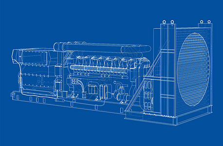 大型工业用柴油发电机机器引擎草图高压气体电压电气柴油机管道发动机图片
