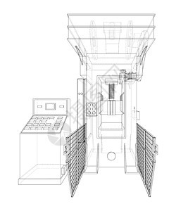 水力新闻 3d 插图硬件制造业油压机建造生产乐器工作液压油工具机器背景图片