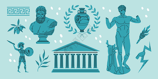古希腊雕塑集 各种古董雕像 树枝 氨磷 柱体涂鸦手绘雕塑大理石收藏男人卡通片历史石膏博物馆图片
