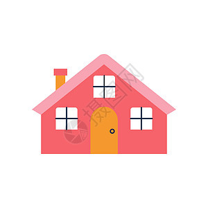 两层的可爱红屋 矢量平面图建筑学公寓住宅村庄城市住房财产窗户网络小屋图片