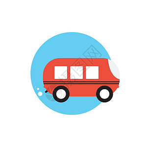 带有 Bus 矢量 I 平面图形元素的线条图标商业学校正方形旅游剪影插图蓝色运输车辆城市图片