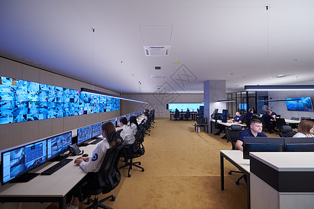 工作中的安全数据中心操作员小组展示机构长官数据房间技术车站技术员运营商电脑图片