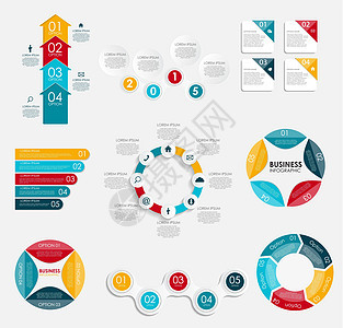 商业矢量它制作图案的信息图表模板集合酒吧报告数据技术卡片数字笔记本创造力网络网站图片