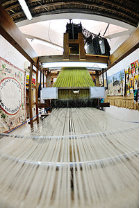 传统阿拉伯地毯的传统生产主食工作编织制造业纺织品织工操作织物羊毛员工图片
