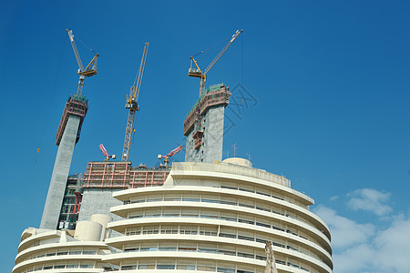 带有起重机的建筑工地工程建筑物城市工作金属财产进步摩天大楼商业建造图片