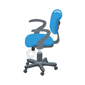 以白色背景隔离的办公椅图标的矢量图标插图 U皮革手臂扶手椅黑色塑料经理工作商业座位织物图片