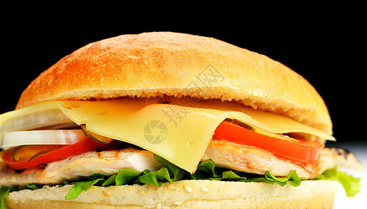 汉堡包午餐面包汉堡饮食食物牛肉包子薯条沙拉芝士图片