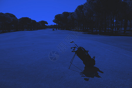 课程中高尔夫袋闲暇日落运动金属项目司机爱好假期耀斑高尔夫球图片