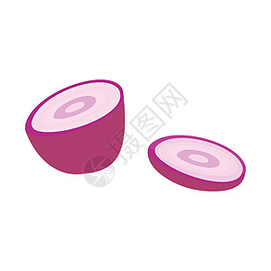 平式紫色洋葱片和圆形片图片