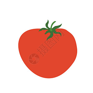白色矢量图像上孤立蔬菜的西红番茄图标图片