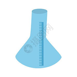 白色背景的实验室药瓶平面图标化学矢量示意图 用于化验图片