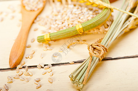 有机大麦谷物稻草种子小麦营养植物宏观啤酒勺子粮食收成图片