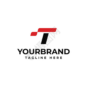 字母 T 标识 您的公司身份技术 赛跑标志设计概念模板图片