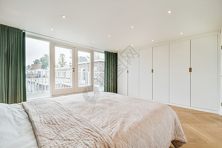 配双软床的优美卧室房子奢华财富财产建筑住宅风格装饰建筑学公寓背景图片