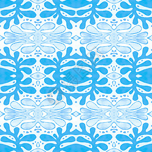 古蓝陶瓷 水彩的脚印质料 Azulejo波鲁琴设计地面艺术蓝色风格叶子织物古董马赛克陶器装饰品图片