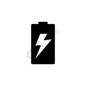 电池充电 可充电蓄电池 平面矢量图标说明 白色背景上的简单黑色符号 用于网络和移动 UI 元素的电池充电 可充电标志设计模板图片