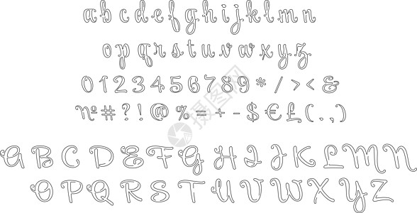 手写线性脚本字母集图片