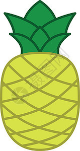 菠萝填充大纲图标水果矢量图片