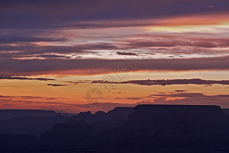 大峡谷日落风光 美国亚利桑那州大峡谷国家公园 美丽的日落天空 亚利桑那照片集图片