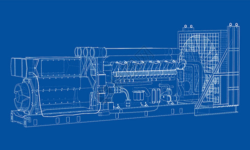大型工业用柴油发电机管道3d高压发生器电气植物资源引擎蓝图燃气图片
