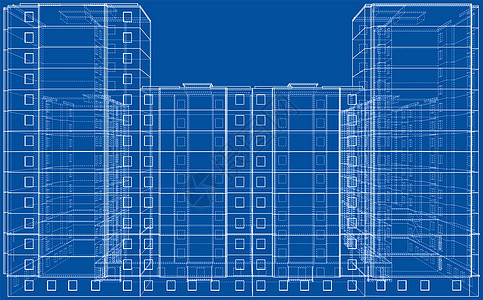 多层楼建筑的电线框架模型建造建筑学公寓文档原理图3d设计师技术建筑师住房背景图片