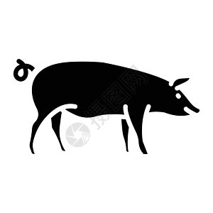 Pig Glyph 图标动物矢量图片
