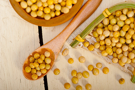 有机大豆黄色白色种子营养豆子饮食豆类黄豆粮食勺子图片