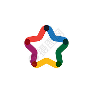 多色星形矢量 logo 设计模板 企业形象 信息图表明星 在白色背景上孤立的种群矢量图图片