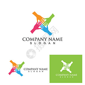 社区团队徽标和符号友谊插图公司商业合作志愿者联盟合伙标识棕榈图片