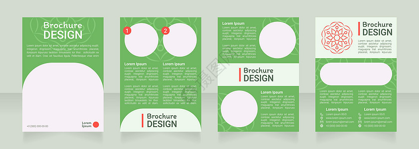 绿色装饰性空白小册子设计图片