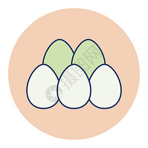 鸡蛋矢量平面图标 农场动物标志烹饪营养标签纸盒用餐贴纸盒子厨房等距胚胎背景图片