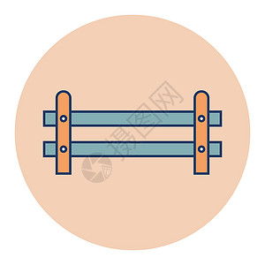 来自交叉木板 ico 的木制农场围栏乡村花园场地水平插图村庄动物木头蹄子图片