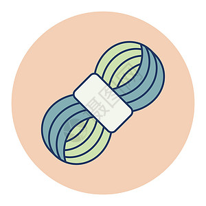 纱线矢量平面图标卷 农场动物标志插图工艺针线活衣服裁缝棉布纺织品细绳手工图片