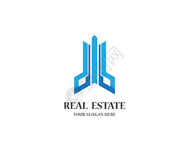 房地产标志图标它制作图案插图公司蓝色房子品牌艺术白色城市建筑物商业图片
