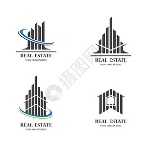 房地产标志图标它制作图案白色品牌建筑学公寓商业景观公司插图建筑物房子图片