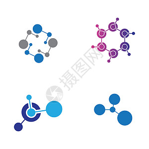 分子标识矢量图标生物学粒子科学数据技术化学化学品化学家细胞白色图片