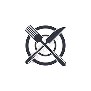 勺子和叉子徽标矢量图标早餐服务厨房餐厅用餐插图烹饪菜单银器刀具图片