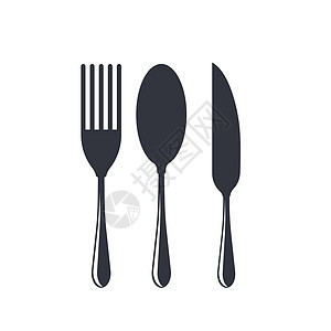 勺子和叉子徽标矢量图标用餐咖啡店银器早餐餐厅刀具餐具菜单用具金属图片