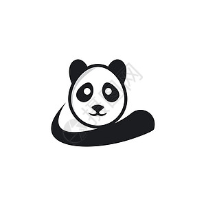 熊猫标志模板矢量 ico动物荒野插图黑色野生动物白色标识动物园哺乳动物艺术背景图片