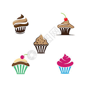 Cup cake 蛋糕标志矢量图标糖果浆果面包插图巧克力杯子早餐派对庆典香草图片