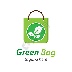 绿色袋标识模板市场零售插图植物创造力商业公司回收品牌店铺图片