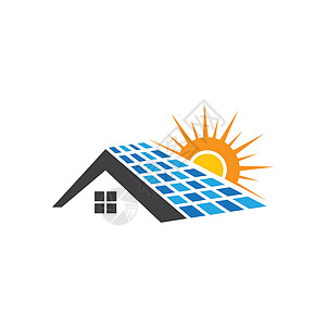 太阳能面板图标徽标蓝色生态细胞技术插图阳光环境电气绿色发电机图片